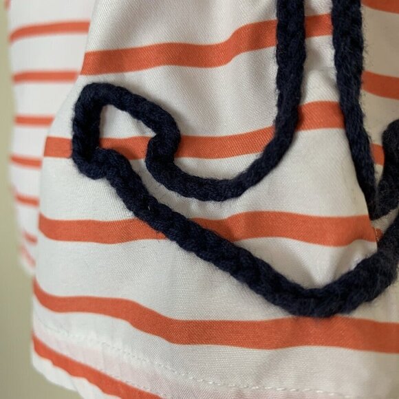 Janie & Jack Swim Trunks White Orange Stripe Anchor Nautical Boys 3-6 Months - Picture 5 of 13